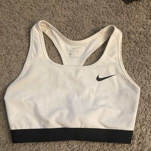Nike Women's White and Black Sports Bra